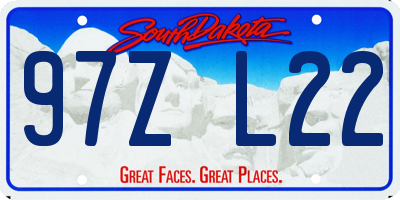 SD license plate 97ZL22