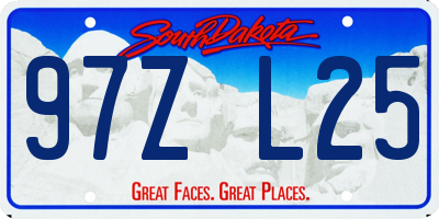 SD license plate 97ZL25