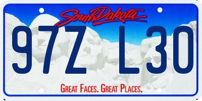 SD license plate 97ZL30