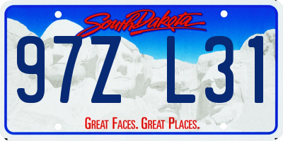 SD license plate 97ZL31