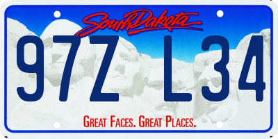 SD license plate 97ZL34
