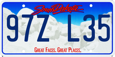 SD license plate 97ZL35