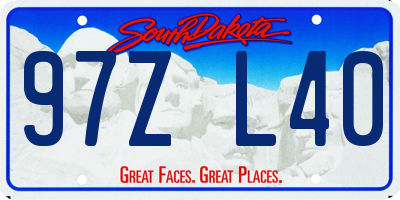 SD license plate 97ZL40