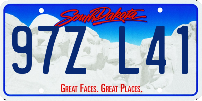 SD license plate 97ZL41