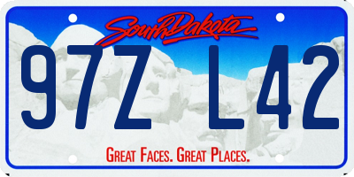 SD license plate 97ZL42