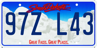 SD license plate 97ZL43
