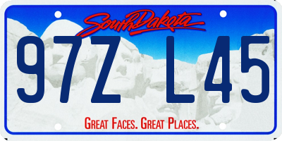 SD license plate 97ZL45