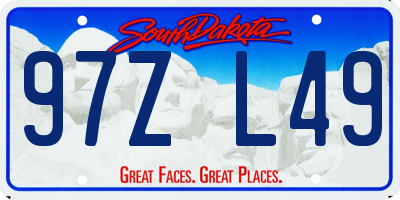 SD license plate 97ZL49
