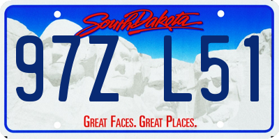 SD license plate 97ZL51