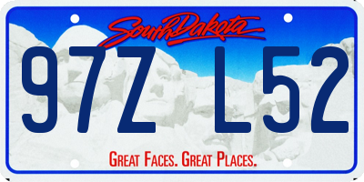 SD license plate 97ZL52