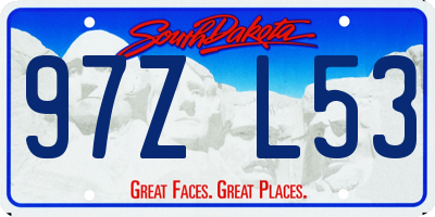 SD license plate 97ZL53