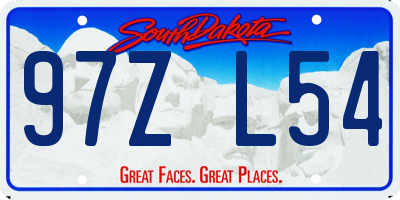 SD license plate 97ZL54