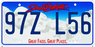 SD license plate 97ZL56