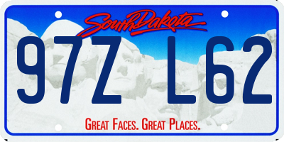 SD license plate 97ZL62