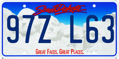 SD license plate 97ZL63