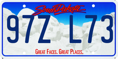 SD license plate 97ZL73