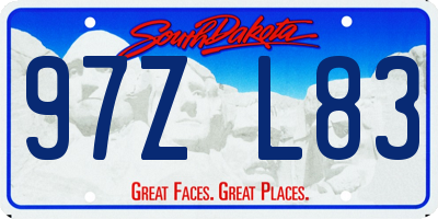 SD license plate 97ZL83