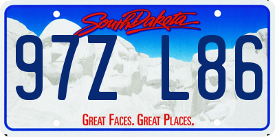 SD license plate 97ZL86