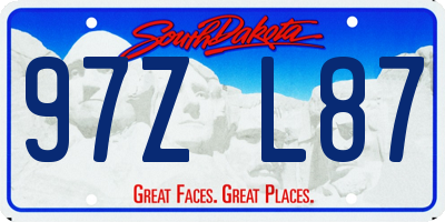 SD license plate 97ZL87