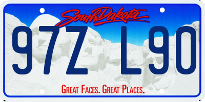 SD license plate 97ZL90