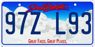 SD license plate 97ZL93