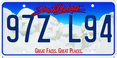 SD license plate 97ZL94