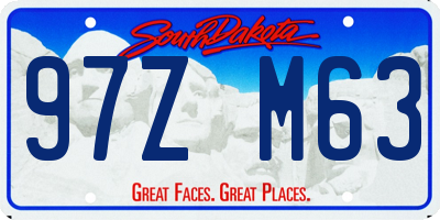 SD license plate 97ZM63