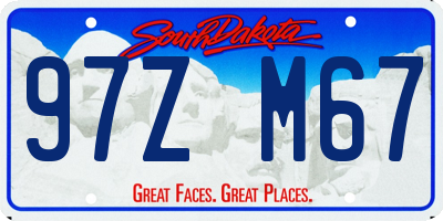 SD license plate 97ZM67