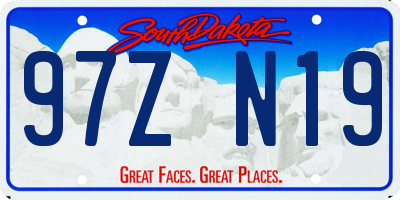 SD license plate 97ZN19