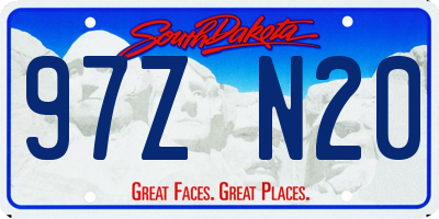 SD license plate 97ZN20