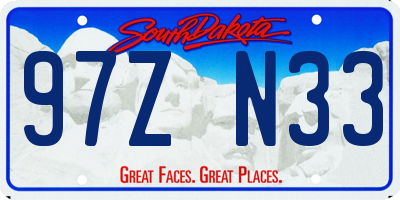 SD license plate 97ZN33