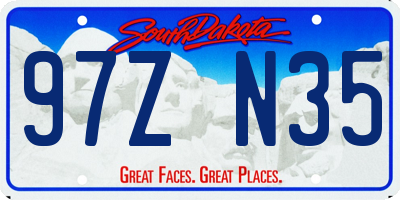 SD license plate 97ZN35