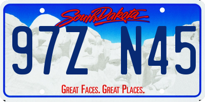 SD license plate 97ZN45