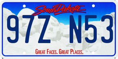 SD license plate 97ZN53