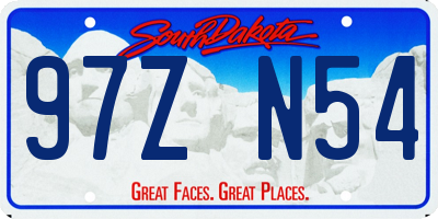 SD license plate 97ZN54