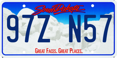 SD license plate 97ZN57