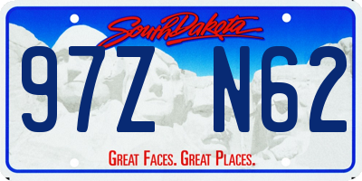SD license plate 97ZN62