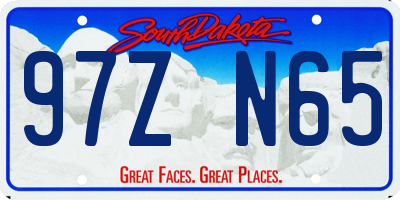 SD license plate 97ZN65