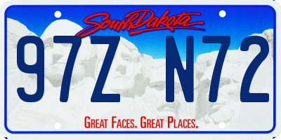 SD license plate 97ZN72