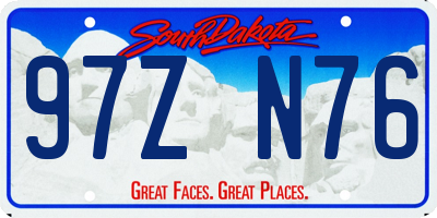 SD license plate 97ZN76