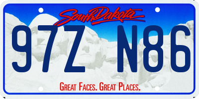 SD license plate 97ZN86