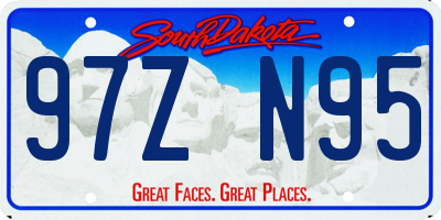 SD license plate 97ZN95