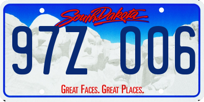 SD license plate 97ZO06