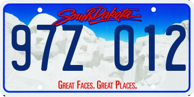 SD license plate 97ZO12