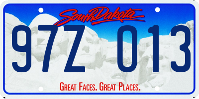 SD license plate 97ZO13