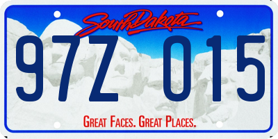 SD license plate 97ZO15