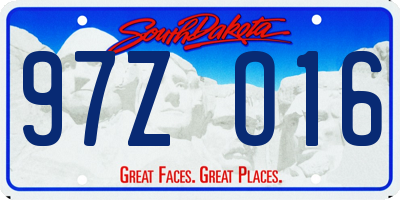 SD license plate 97ZO16