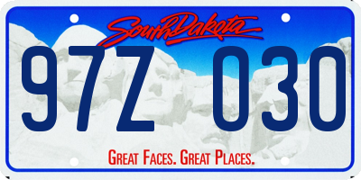SD license plate 97ZO30
