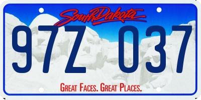 SD license plate 97ZO37