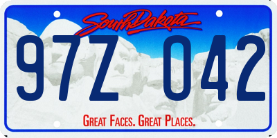 SD license plate 97ZO42